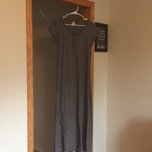 Black & White Striped Maxi Dress